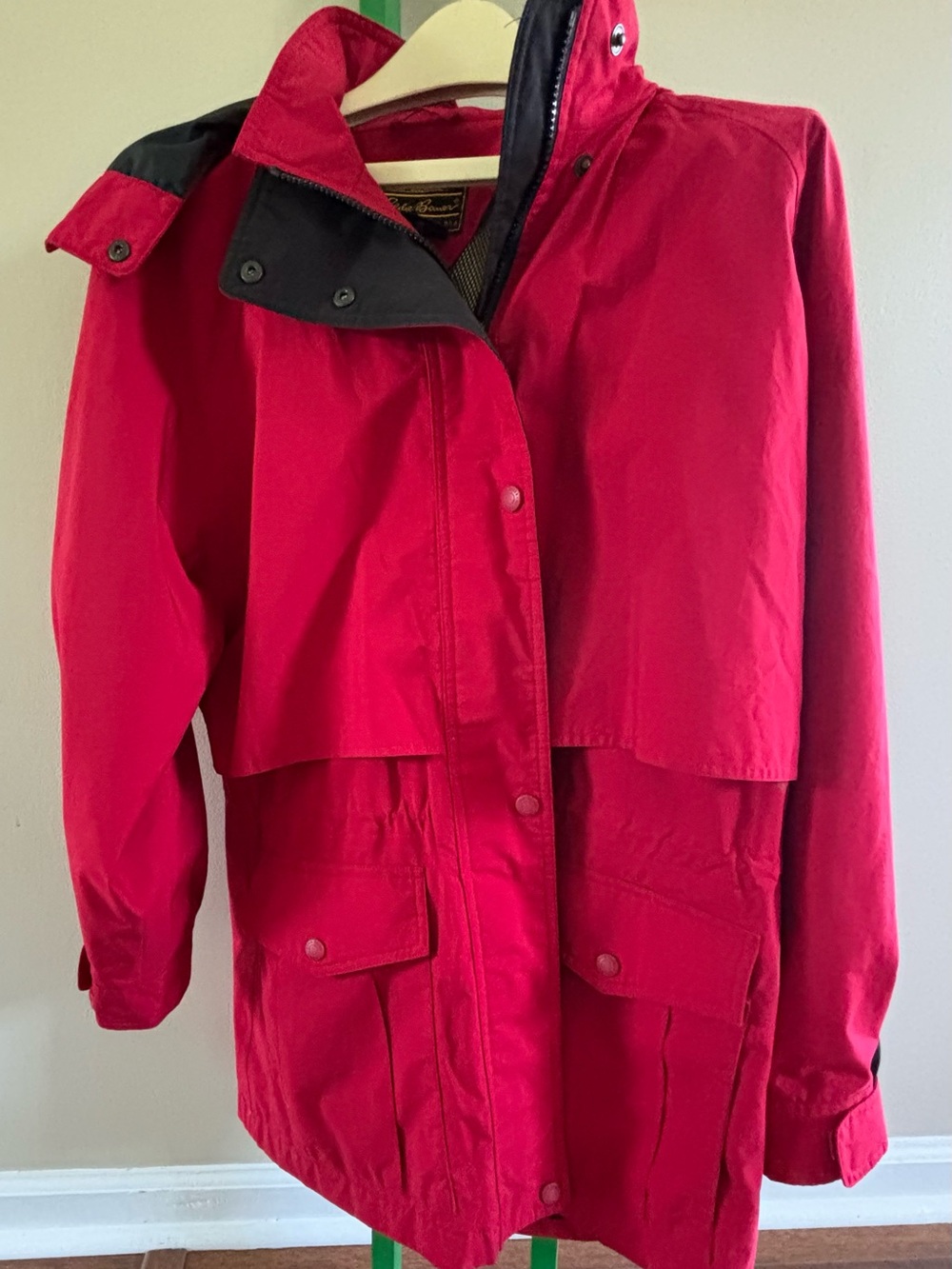 GORE-TEX Red Trench Coat with Black Accent
